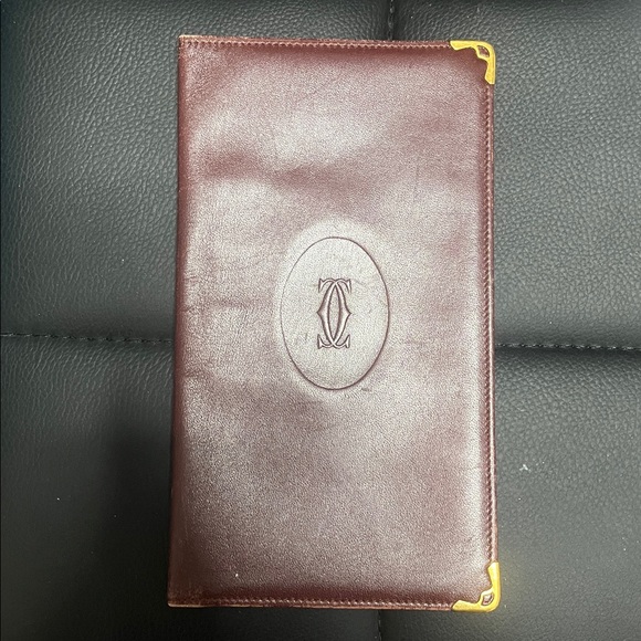 Cartier BiFold Leather Wallet with Gold Accents - Picture 1 of 5